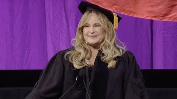 Watch: Jennifer Coolidge Makes Commencement Speech at College Graduation, Shouts Out to 'Very Excited Gay Students'